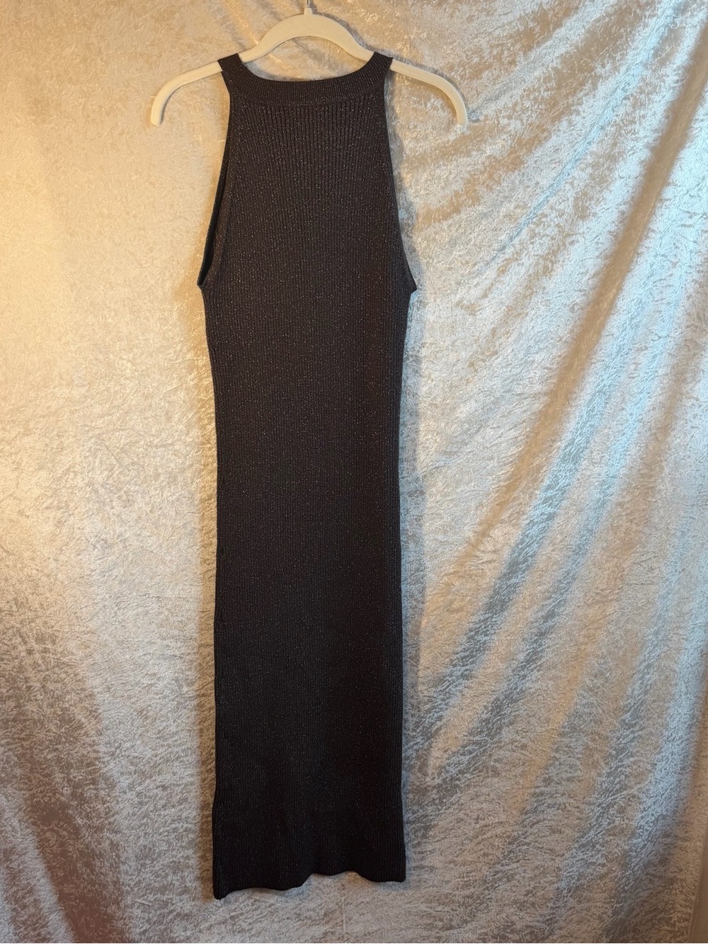 Michael Stars shimmering Brown Ribbed Halter Maxi Dress - Picture 3 of 8